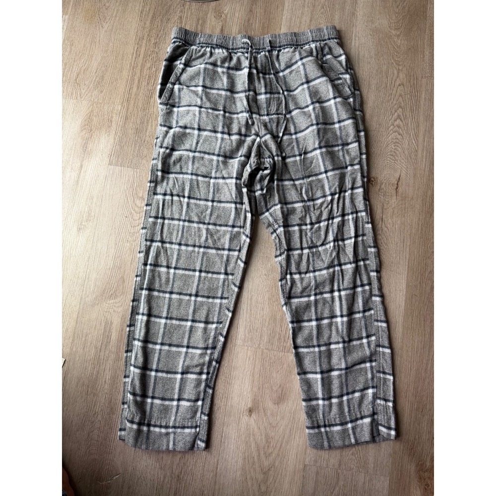 American Eagle Mens M Plaid Pajama Pants Gray AE Lounge Sleep Bottoms 32-34